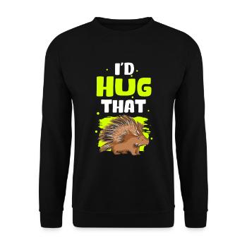 Stachelschwein Stachelschweine Geschenk - Unisex Pullover - Schwarz - Vorne - Alina (178cm) & Michal (187cm)