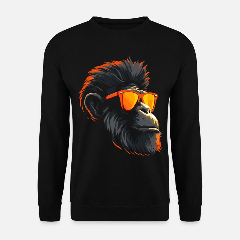 Affen Sonnenbrille kühl - Unisex Pullover - Schwarz