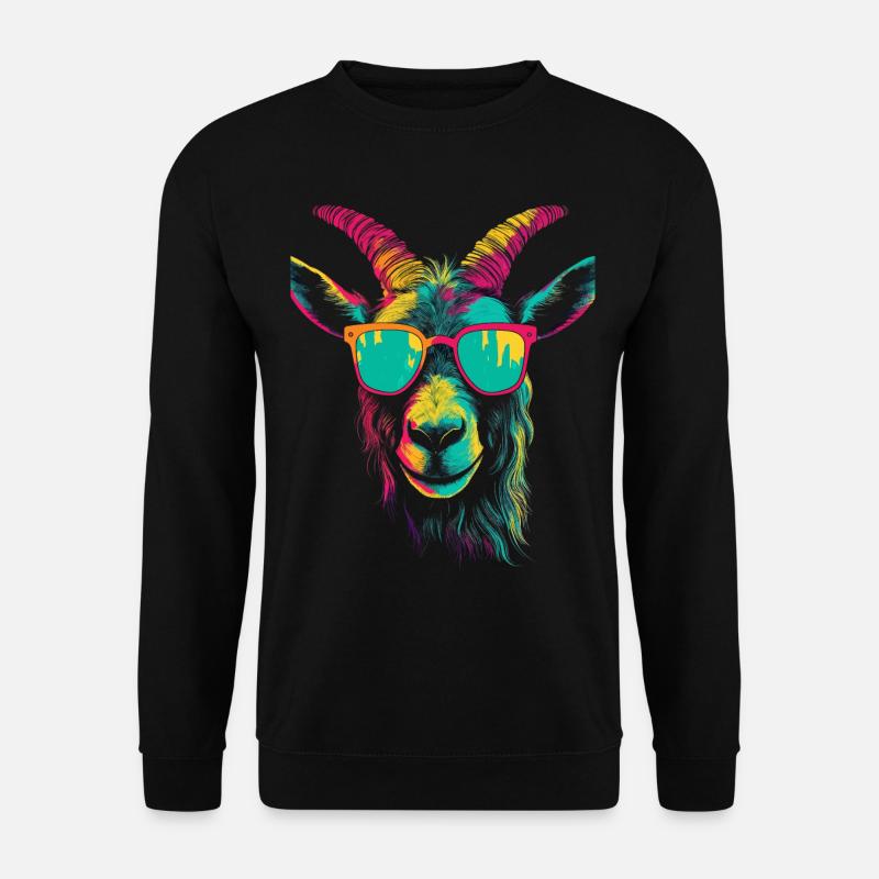 Goat Sunglasses - Unisex Sweatshirt - black