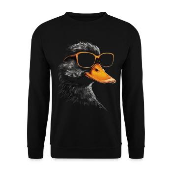 Ente Sonnenbrille - Unisex Pullover - Schwarz - Vorne - Alina (178cm) & Michal (187cm)