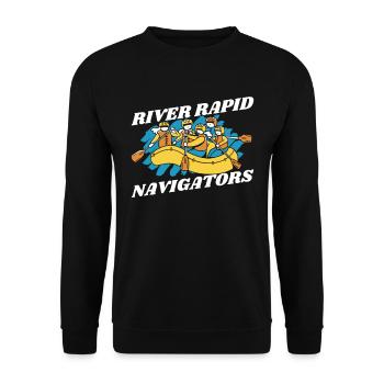 Rafting Navigators White Water Rafting - Unisex Sweatshirt - black - Front - Alina (178cm) & Michal (187cm)