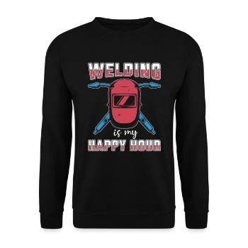 Welder Locksmith Happy Hour - Unisex Sweatshirt - black - Front - Alina (178cm) & Michal (187cm)
