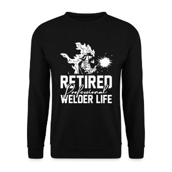 Schweißer Schlosser Gattin - Unisex Pullover - Schwarz - Vorne - Alina (178cm) & Michal (187cm)