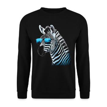 Kühle Zebra Sonnenbrille - Unisex Pullover - Schwarz - Vorne - Alina (178cm) & Michal (187cm)