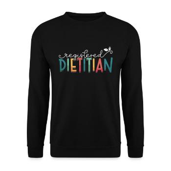 Registered Dietitian Loves Nutritionist Dietitians - Unisex Sweatshirt - black - Front - Alina (178cm) & Michal (187cm)