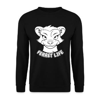 Frettchen Iltis Leben - Unisex Pullover - Schwarz - Vorne - Alina (178cm) & Michal (187cm)
