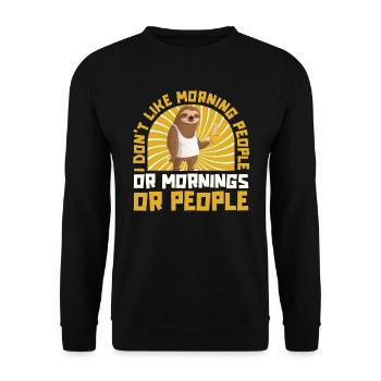 Sloth Funny - Unisex Sweatshirt - black - Front - Alina (178cm) & Michal (187cm)
