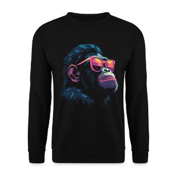 Lunettes de soleil cool chimpanzées - Sweat-shirt Unisexe - noir - Devant - Alina (178cm) & Michal (187cm)