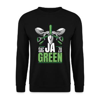 Hobbygärtner Garten Spaten - Unisex Pullover - Schwarz - Vorne - Alina (178cm) & Michal (187cm)