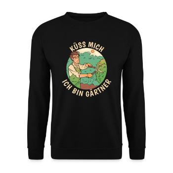 Hobbygärtner Garten - Unisex Pullover - Schwarz - Vorne - Alina (178cm) & Michal (187cm)