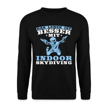 Indoor Skydiving Witzig - Unisex Pullover - Schwarz - Vorne - Alina (178cm) & Michal (187cm)