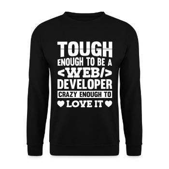 Web Entwickler Webdeveloper - Unisex Pullover - Schwarz - Vorne - Alina (178cm) & Michal (187cm)