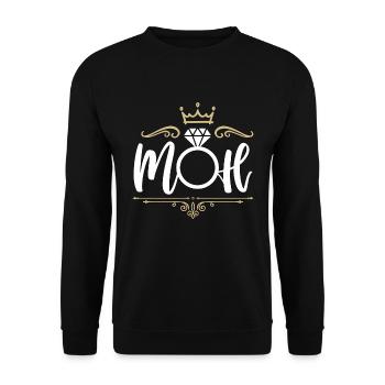 Maid Of Honor MOH Bachelorette Party Marriage - Unisex Sweatshirt - black - Front - Alina (178cm) & Michal (187cm)