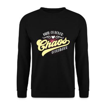 Maid Of Honor Chaos Coordinator Bachelorette Party - Unisex Sweatshirt - black - Front - Alina (178cm) & Michal (187cm)