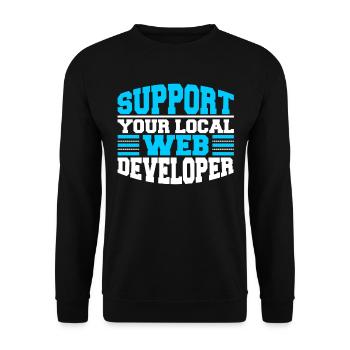 Web Developer Web Developer Support - Unisex Sweatshirt - black - Front - Alina (178cm) & Michal (187cm)