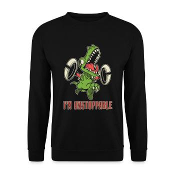 Dinosaur Funny Adult Dinosaur - Unisex Sweatshirt - black - Front - Alina (178cm) & Michal (187cm)