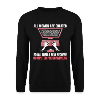 Développeur, Codeur, Programmeur, Informatique - Sweat-shirt Unisexe - noir - Devant - Alina (178cm) & Michal (187cm)