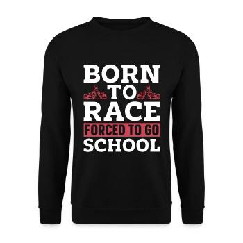 Kart Racing Born To Race forcé de faire du sport automobile - Sweat-shirt Unisexe - noir - Devant - Alina (178cm) & Michal (187cm)