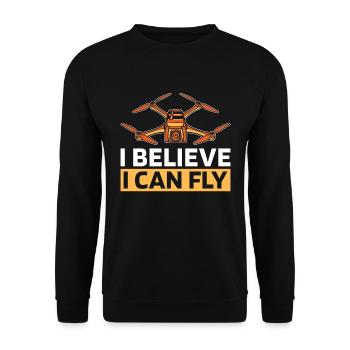 Drone Racing I Believe I Can Fly Racing Machine - Unisex Sweatshirt - black - Front - Alina (178cm) & Michal (187cm)