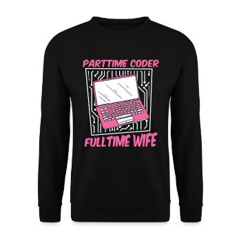 Entwickler Coder Programmierer Gattin - Unisex Pullover - Schwarz - Vorne - Alina (178cm) & Michal (187cm)