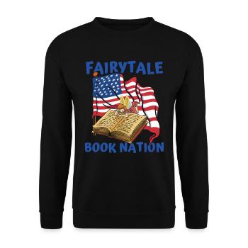 Rat de bibliothèque Rat de bibliothèque Drapeau américain Fée du livre - Sweat-shirt Unisexe - noir - Devant - Alina (178cm) & Michal (187cm)