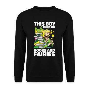 Book Bookworm Bookworm Fairy Book Fairy - Sweat-shirt Unisexe - noir - Devant - Alina (178cm) & Michal (187cm)