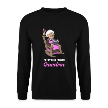 Rat de bibliothèque Rat de bibliothèque Grand-mère Fée du livre - Sweat-shirt Unisexe - noir - Devant - Alina (178cm) & Michal (187cm)
