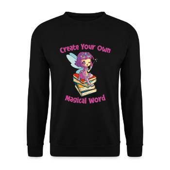 Book Bookworm Bookworm Magic Book Fairy - Unisex Sweatshirt - black - Front - Alina (178cm) & Michal (187cm)