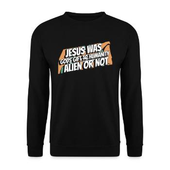 Christ Christianisme Humour Extraterrestre Jésus - Sweat-shirt Unisexe - noir - Devant - Alina (178cm) & Michal (187cm)