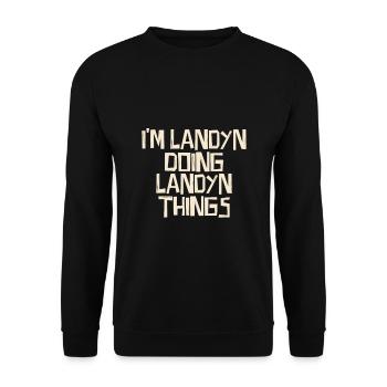 Je suis Landyn en train de faire des choses Landyn - Sweat-shirt Unisexe - noir - Devant - Alina (178cm) & Michal (187cm)