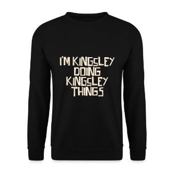 Je suis Kingsley en train de faire des choses Kingsley - Sweat-shirt Unisexe - noir - Devant - Alina (178cm) & Michal (187cm)