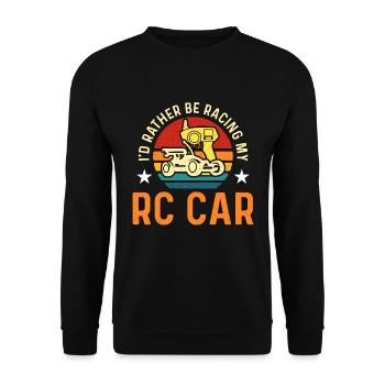 RC Model Racing I'd Rather Be Racing Retro RC Car - Unisex Sweatshirt - black - Front - Alina (178cm) & Michal (187cm)
