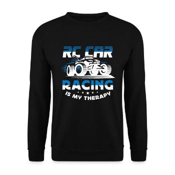 RC Model Racing RC Car Racing Is My Therapy RC Car - Unisex Pullover - Schwarz - Vorne - Alina (178cm) & Michal (187cm)