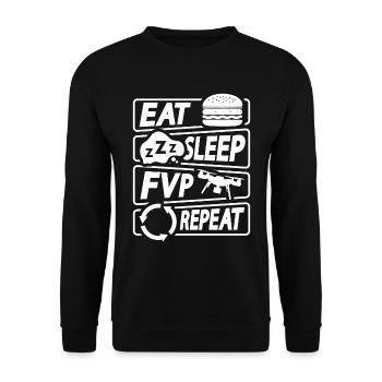 Drone Racing Eat Sleep Fpv Repeat Race Multicopter - Unisex Pullover - Schwarz - Vorne - Alina (178cm) & Michal (187cm)
