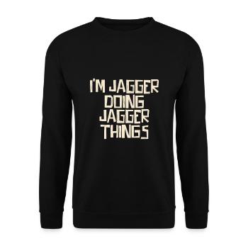Je suis Jagger en train de faire des choses Jagger - Sweat-shirt Unisexe - noir - Devant - Alina (178cm) & Michal (187cm)