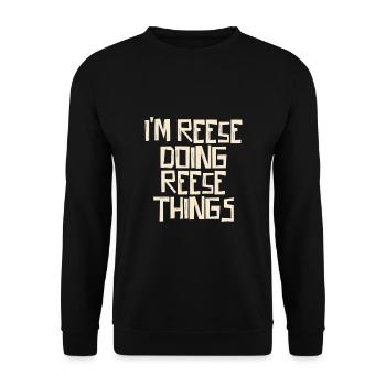I'm Reese doing Reese things - Unisex Pullover - Schwarz - Vorne - Alina (178cm) & Michal (187cm)