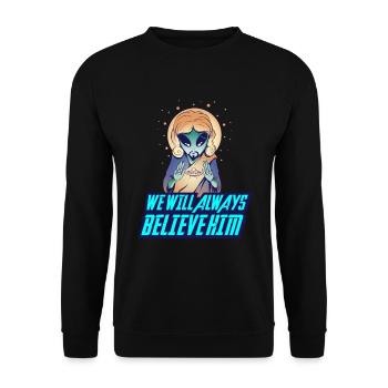 Christ Christianity always extraterrestrial Jesus - Unisex Sweatshirt - black - Front - Alina (178cm) & Michal (187cm)