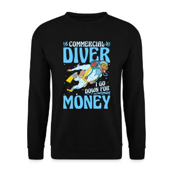 Diving Diver Funny Commercial Diving - Unisex Sweatshirt - black - Front - Alina (178cm) & Michal (187cm)