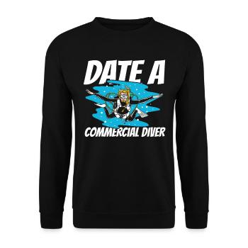 Diving Diver Commercial Diving - Unisex Sweatshirt - black - Front - Alina (178cm) & Michal (187cm)