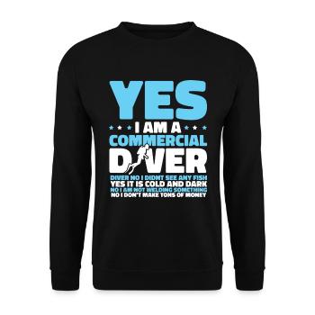 Diving Diver Commercial Diving - Unisex Sweatshirt - black - Front - Alina (178cm) & Michal (187cm)