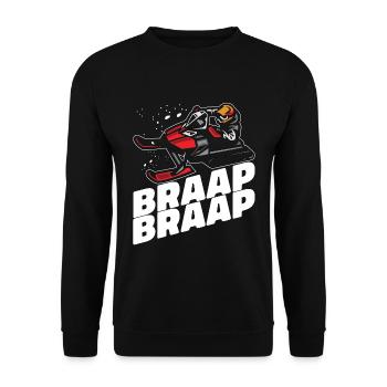 Snowmobile Racing Braap Braap Winter Sports Snow - Unisex Sweatshirt - black - Front - Alina (178cm) & Michal (187cm)