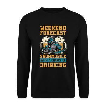 Snowmobile Racing Weekend Forecast Winter Sports - Unisex Sweatshirt - black - Front - Alina (178cm) & Michal (187cm)