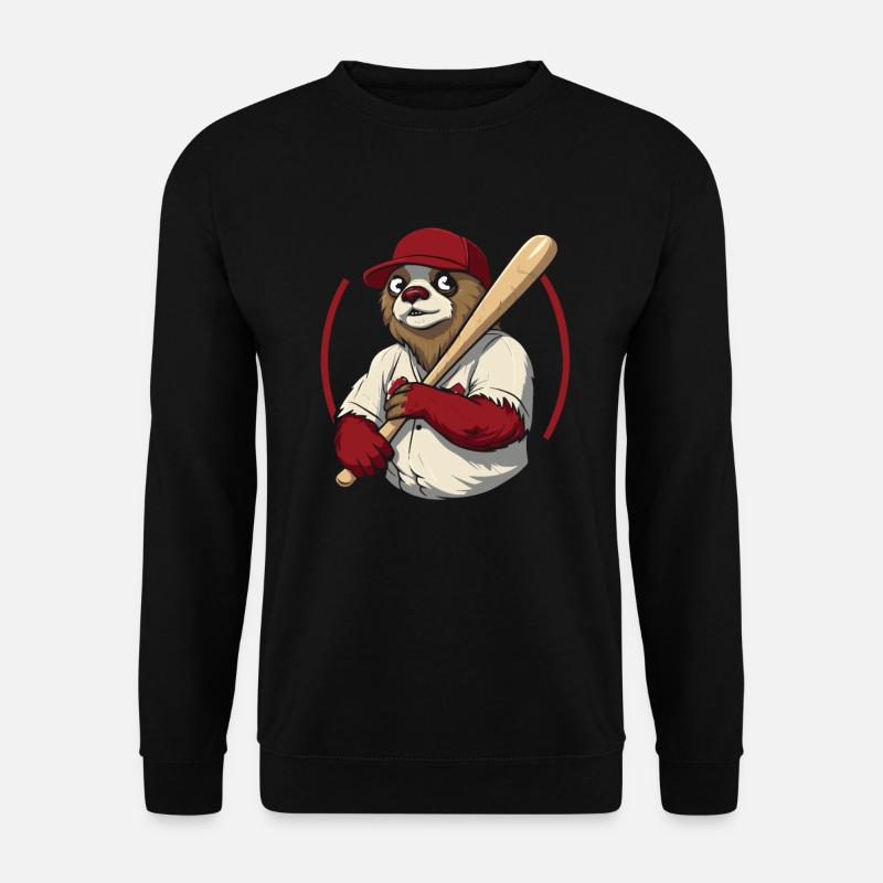 Sloth Cute Sloth Baseball - Unisex Sweatshirt - black