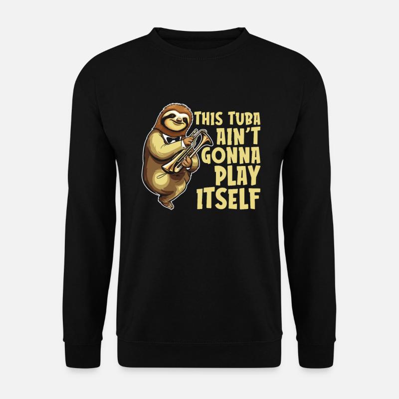 Fanfarenzug Tuba Faultier - Unisex Pullover - Schwarz