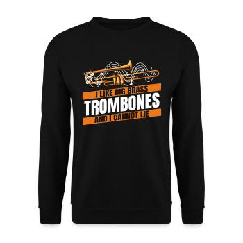 Minstrel Trombone Funny - Unisex Sweatshirt - black - Front - Alina (178cm) & Michal (187cm)