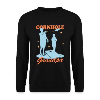 Cornhole Player Grandpa Bean Bag Blind Hole Gift - Sweat-shirt Unisexe - noir - Devant - Alina (178cm) & Michal (187cm)