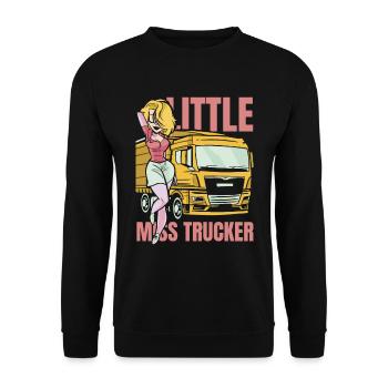 Lkw Fahrerin Truckerin Lastwagenfahrerin - Unisex Pullover - Schwarz - Vorne - Alina (178cm) & Michal (187cm)