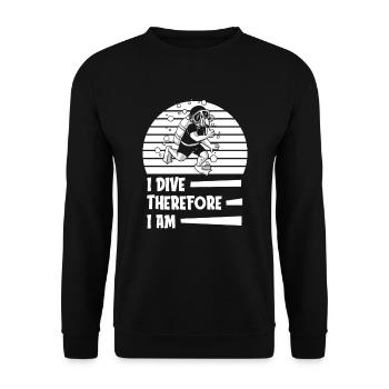 Diving Diver Funny Commercial Diving - Unisex Sweatshirt - black - Front - Alina (178cm) & Michal (187cm)