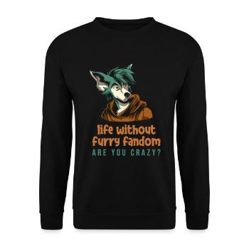 Furry Fandom Fursuits Niedlich - Unisex Pullover - Schwarz - Vorne - Alina (178cm) & Michal (187cm)