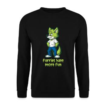 Furry Fandom Fursuits Funny - Unisex Sweatshirt - black - Front - Alina (178cm) & Michal (187cm)